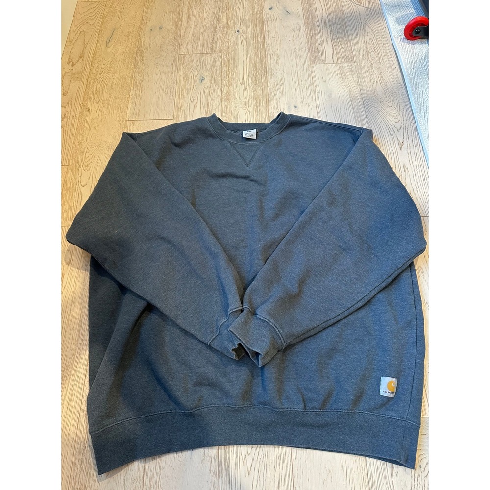 Carhartt Mens 2XL Charcoal Gray Crewneck Sweatshirt Heavyweight Fleece Pullover